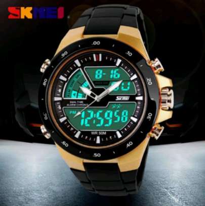 Skmei 1016 analog digital men classy sports led wristwatch image 3