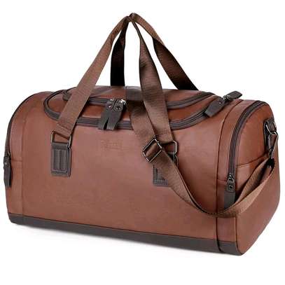 Pu leather shoulder duffel bag image 1