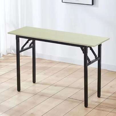 Office table: Foldable black Office Table with metal legs image 4