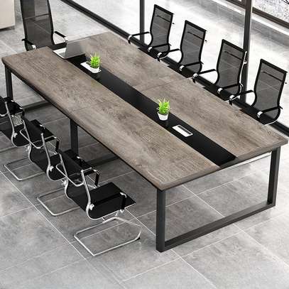 Art Deco Rectangular Wood Boardroom Table image 1