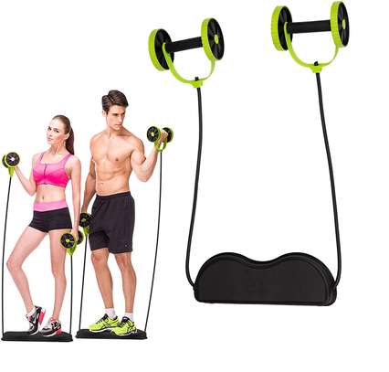 Multifunctional Ab Wheel Double Roller Train Whole Body Muscles Exercise Equipment for Home Gym image 1