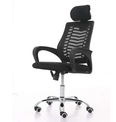 Ergonomic Secretarial Office Chair with Adjustable Headrest image 2