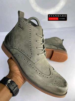 Clarks Grey Leather Boots image 2
