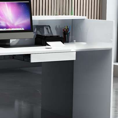 120cm White Reception Desk image 6