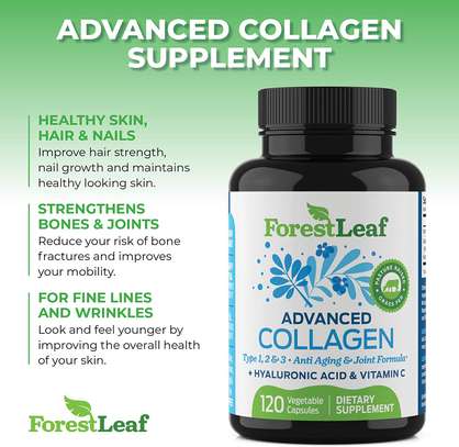 Advanced Collagen Supplement, Type 1, 2 and 3 with Hyaluronic Acid and Vitamin C image 3