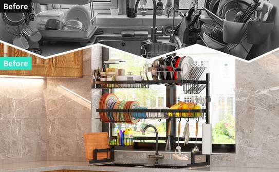 Over The Sink Dish Drying Rack,3 tier image 5