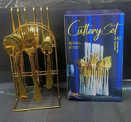 *24PC Cutlery set (Gold COLOUR) image 3