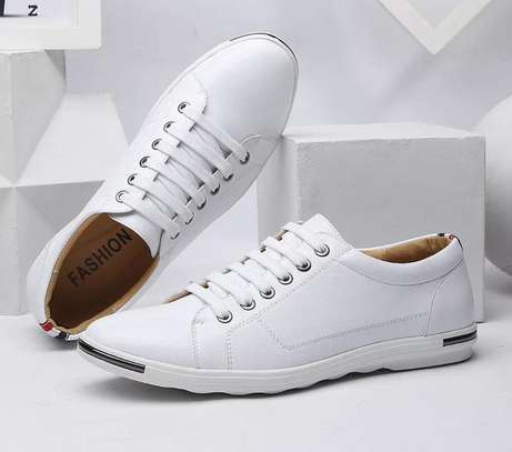 Men Casual Shoes Fashion Men White Moccasins Leather image 1