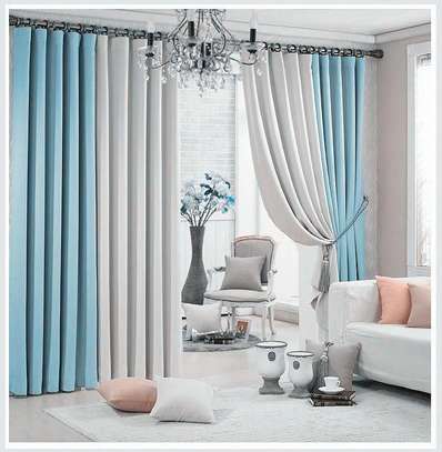 Grey blended curtains image 3