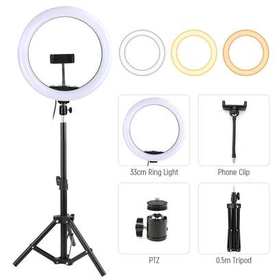 13inch Ring Light With 2.1M Tripod 3 Mode Dimmerble Light image 3