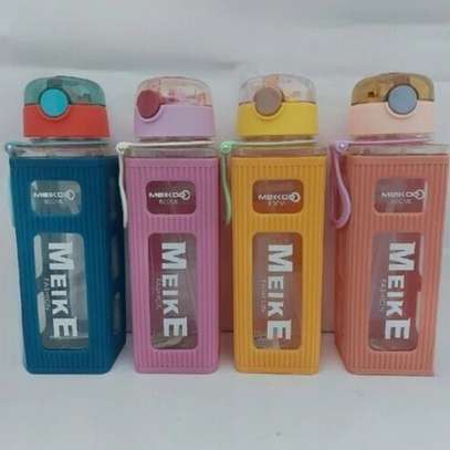 Meike 850ml square drinking water bottle with straw image 3