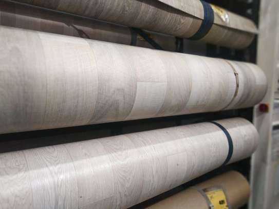Durable Vinyl Flooring Rolls Light Wood Effect image 1