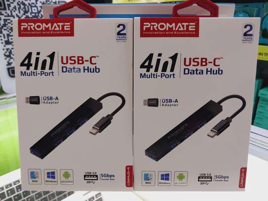Promate Litehub-4 4-in-1 Multiport USB-C Slim Portable Data image 1