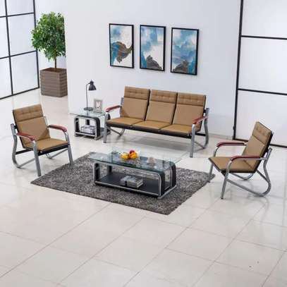 5-Seater Leather Office Sofa image 1