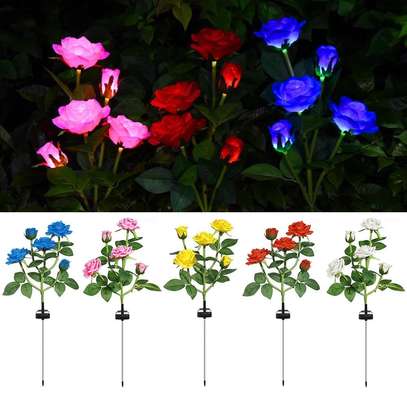 7 Heads Solar LED Rose Flower Outdoor Lights image 3