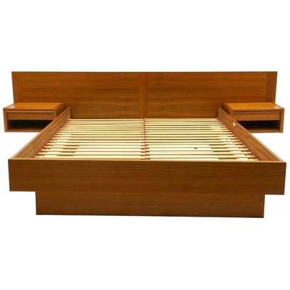 Floating solid wood bed image 1
