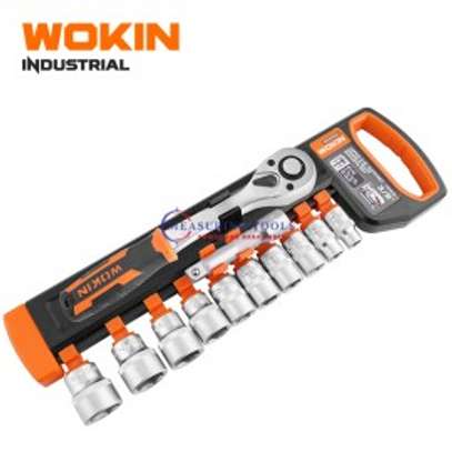 Wokin 12pcs 3/8 inch ratchet handle with socket sets image 1