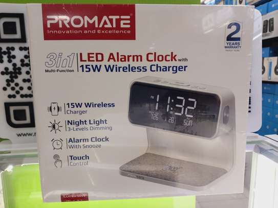 Promate Digital Multi-Function LED Alarm Clock 15W charger image 2