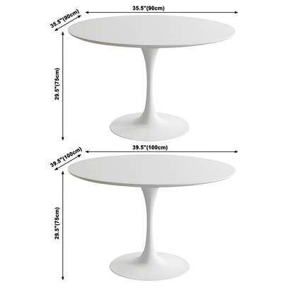 White Round Eames Dining Table image 5