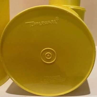 Yellow Harvest Gold Canister / Tupperware Brand Name image 6
