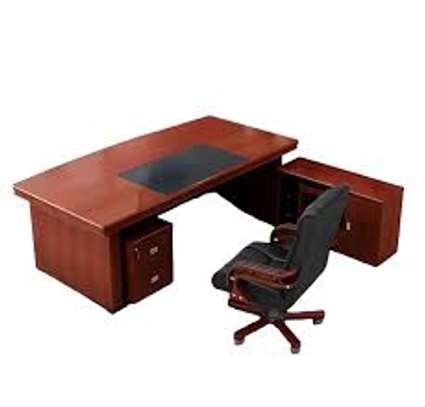 2 M L Shaped Mahogany Executive Office Desk image 2