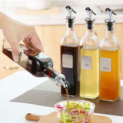 Transparent Vinegar Oil Bottle Storage Dispenser image 1