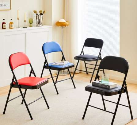 Foldable Lightweight Leather Metal Frame Office Chair image 3