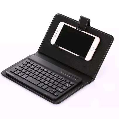 ♦️Bluetooth keyboard and cell phone leather case pouch cover image 2
