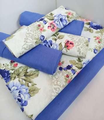 blue/white mix and match cotton bed sheets image 1