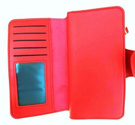 Womens Red Leather Wallet+ earrings image 2