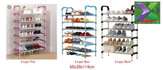 6-layer adjustable shoe rack 60x30x114cm image 1