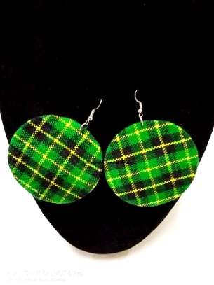 Womens Green kiondo with maasai shuka earrings image 2