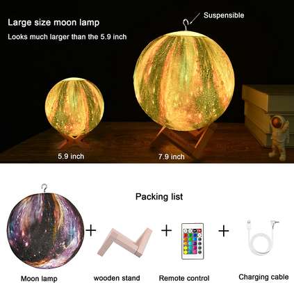 7.9 inch Large Moon Lamp Galaxy Starry image 1
