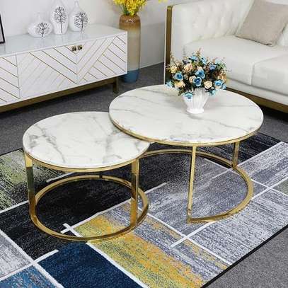 2 Piece Round Marble Top Coffee Tables image 9