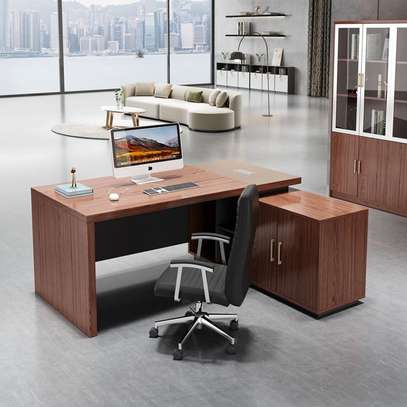 Luxury Wooden L-Shaped Executive Desk for Office image 1