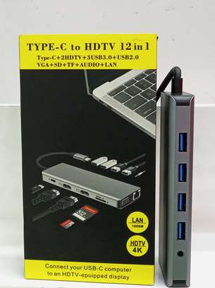 Type C to HDTV 12 in 1 Laptop Adapter/Hub image 2