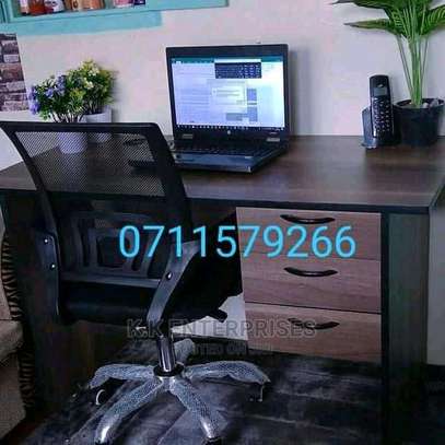1.2 meters office desk plus low back  recliner mesh chair image 1
