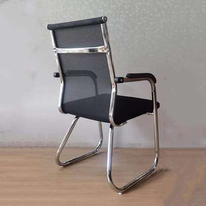 Office conference waiting chair with metal base image 1