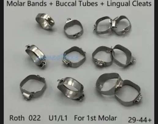 Stainless steel molar bands with buccal tube image 2
