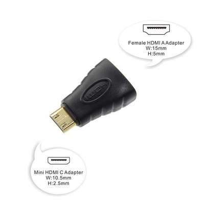 Gold Plated 1080P Mini HDMI Male To HDMI(Type A) Female Adap image 1