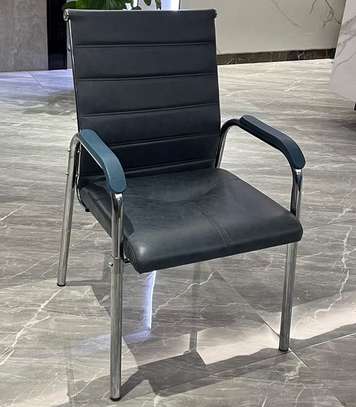 Office Chair : Black Chrome Leather Office Chair image 2