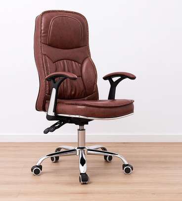 Office Chair : Brown Lumbar Support Chair image 1