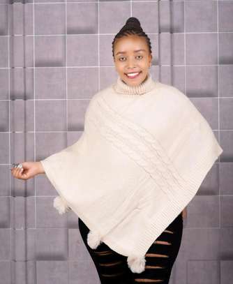 Ladies knitted poncho image 1