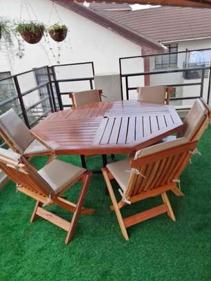 Garden Shade Sets With 6 Foldable Chairs + 12 Cushions image 5