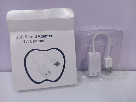 USB Sound Adapter 7.1 Channel - White Sound Card Adapter image 1