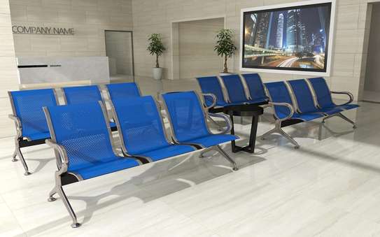 Waiting benches: 3-seater waitig bench with armrests image 1