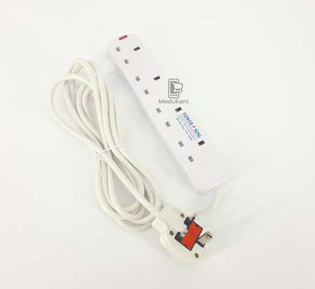 4 Way 4 Plug Surge Protected Power Extension Cable Lead Cable image 1