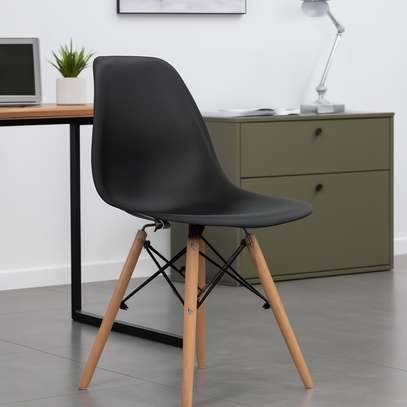 Dining Chairs; Black Eames Dining Chairs image 5