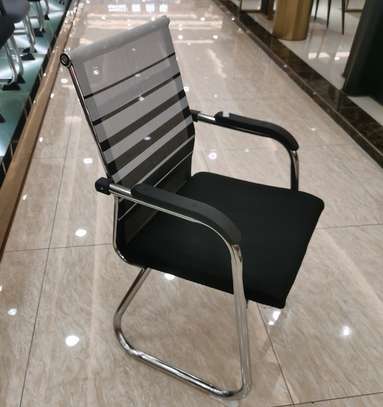 Durable Mesh Chrome-Based Visitor's Waiting Chair image 2