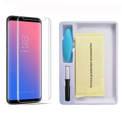 UV Light adhesive tempered glass screen protector for Samsung Galaxy Note 8 + LED Kit image 4